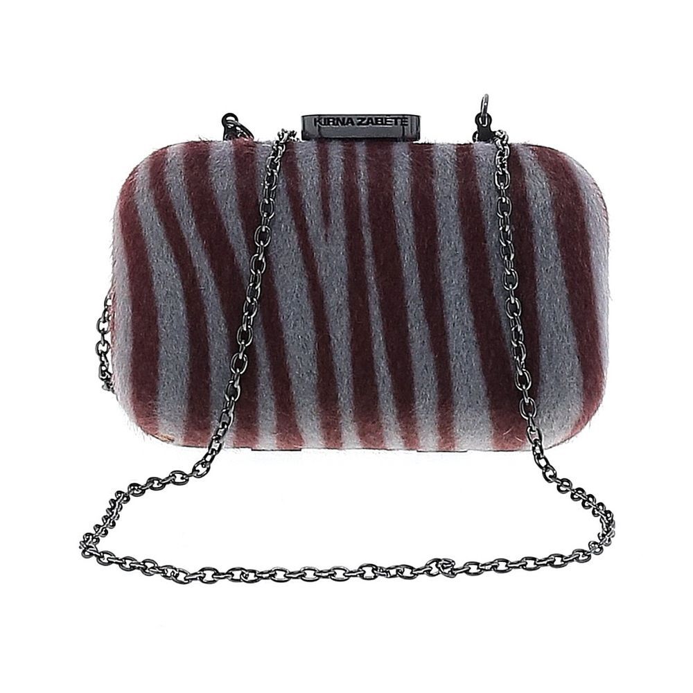 Kirna Zabete For Target Gray Burgundy Zebra Clutch Crossbody Handbag